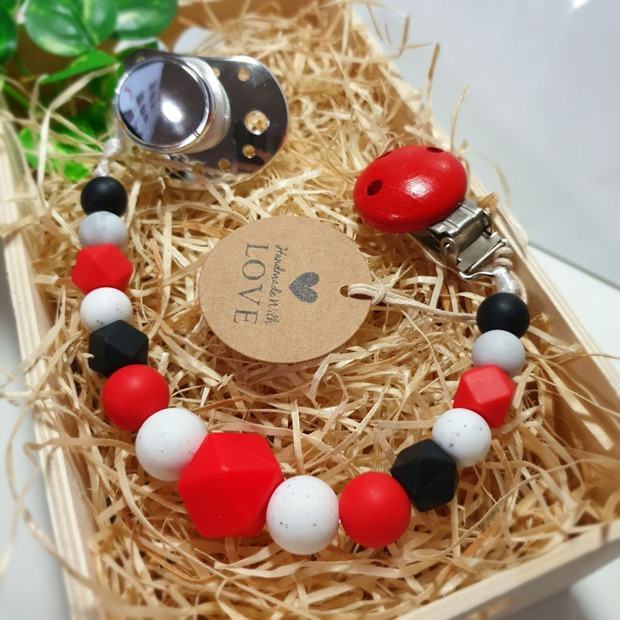 Kidi Love Klip na cumlík 2v1 Červený hexa (Na sklade)