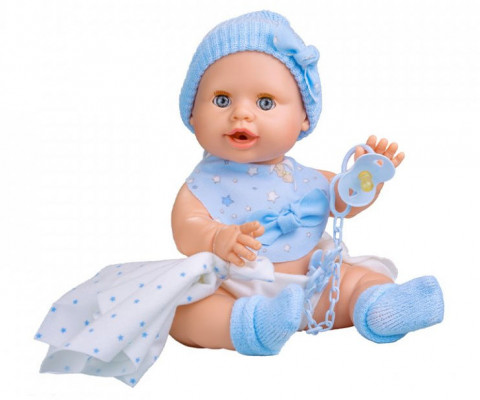 BERJUAN Interaktívna bábika s príslušenstvom BABY SUSU AZUL chlapček, 38cm