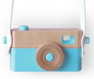 Detský drevený fotoaparát PixFox modrý by Craffox 