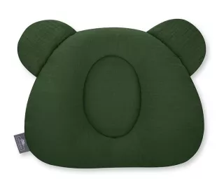 Fixačný vankúšik Sleepee Mušelín Teddy Bear, Bottle Green Tm.zelená