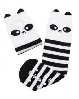Mama's Feet Detské podkolienky CRAZY ANIMALS Brave Panda, 3-4roky